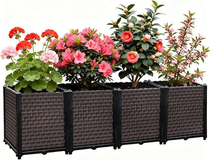 Large Planters for Outdoor Plants - Deepened 20" H, Raised Beds for Gardening Self Watering, Elevated Planter Box with Legs, Rectangular Garden Planters for Outdoor Plants Flowers, 62.9"L x 15.7"W