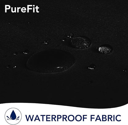 PureFit Outdoor Curtains for Patio Waterproof Weatherproof, UV Resistant Outside Curtains for Gazebo, Front Porch, Pergola, Sun Blocking Privacy Curtain, 120W x 108L inch, 1 Panel, Black