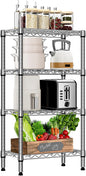1000 lbs 4 Tier Shelf Metal Storage Shelves Wire Rack Closet Organizers with PP Board for Garage Kitchen Bathroom Laundry Chrome 11.8" D x 21.7" W x 39.5" H