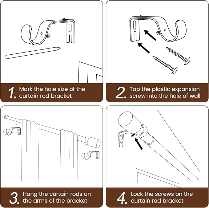 1” Diameter Curtain Rods Itself is 30 to 60 inch 1 Pack Fit 30-54 inch Window with Heavy Duty Adjustable Rod Matte White Splicing Metal Extra Long Curtain Rod for Windows