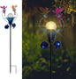 VCUTEKA Solar Lights Outdoor Metal Garden Stake Waterproof Crackle Glass Globe Garden Decor Fairy for Pathway, Lawn, Patio, Yard