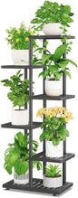 iDavosic.ly Plant Stand Indoor Outdoor, 5-Tier Tall Metal Flower Shelf for Heavy-Duty Large Planters, Corner Orchid Display Rack for Living Room Balcony Patio Porch, Space Saving, Modern Black