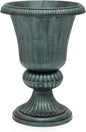 Magshion 20" Urn Planter for Outdoor and Indoor Plants, Large Decorative Front Porch Planter, Vintage Grecian Flower Pot for Patio, Garden & Entryway Décor, Antique Green
