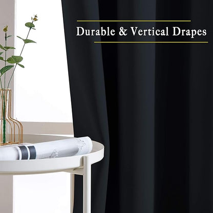 NICETOWN Black Out Dooway Curtain 80 inches Long, Grommet Thermal Insulated Window Treatment Light & Sound Blocking Drapes for Living Room/Hallway, W52 x L80, 1 Panel