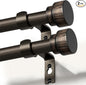 2 Pack Modern Antique Brown Bronze Curtain Rods for Windows 48 to 88 Inches Adjustable Heavy Duty 1" Diameter Window Rod with Decorative Finials for Outdoor Farmhouse Bedroom Kitchen Living Room