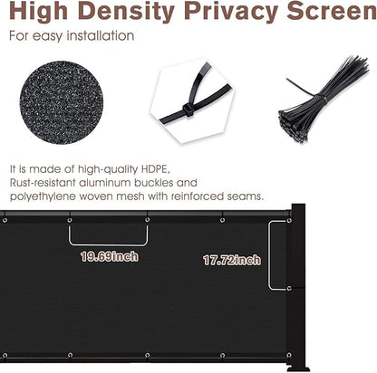 SUNNY GUARD Customized 3'x31' Black Balcony Privacy Screen, 90% Shade - Image 4