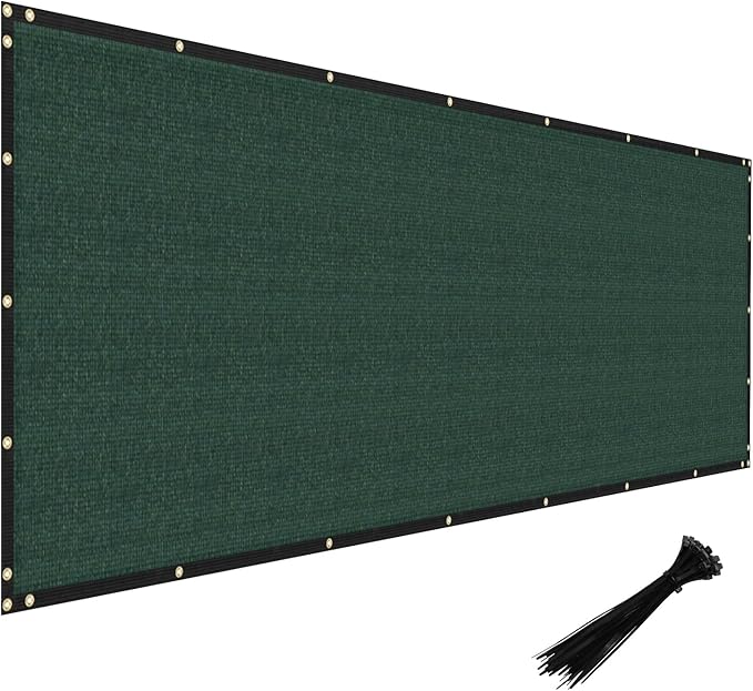 Windscreen4less Privacy Fence Screen Heavy Duty Windscreen Fencing Mesh Fabric Shade Net Cover with Brass Grommtes for Outdoor Wall Garden Yard Pool Deck, 6'x92' Green