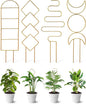 4 Pack Indoor Climbing Plant Trellis, Small Trellis for Potted Plants Outdoor, Metal Garden Trellis Plant Support Trellis with Different Patterns for Vine Ivy Flower (Golden)