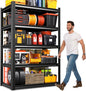 Garage Shelving-2050 lbs 5 Tier Storage Shelves,Adjustable Heavy Duty Metal Shelving Unit and Storage Large Rack,Utility Steel Shelf for Warehouse Industrial Pantry Basement Organizers 71"x46"x20"
