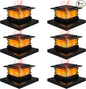 Dynaming 6 Pack Solar Post Cap Lights Outdoor with Flickering Flame Light, Fence Post Solar Lights Fit for 4x4 5x5 6x6 Vinyl/Wooden Posts, High Brightness SMD LED Lighting Decor for Garden Deck Patio