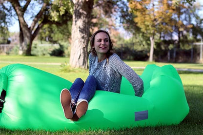 WEKAPO Inflatable Couch Air Lounger Chair - Camping & Beach Accessories, Portable Blow up Sofa for Hiking, Lawn, Indoor/Outdoor Movies & Music Festivals. Lightweight and Easy to Set Up Air Hammock