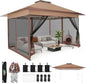 C0BIZI Gazebo 10x15 Pop up Canopy,Gazebos on Clearance-Canopy Tent with Mosquito Netting for Lawn,Garden,Backyard & Patio-Outdoor Tent-Water Resistant and UPF50+ (Brown)