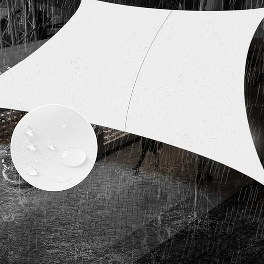 SUNNY GUARD Waterproof Sun Shade Sail 8' x 10' White Rectangle UV Block Sunshade for Backyard Yard Deck Patio Garden Outdoor Activities and Facility(We Make Custom Size)