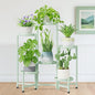 iDavosic.ly Plant Stand Indoor Outdoor, 6 Tier Corner Metal Flower Display Holder Shelf, Easy Assembly Folding Tall Orchid Rack for Patio Balcony Porch Garden Living Room House, Light Green