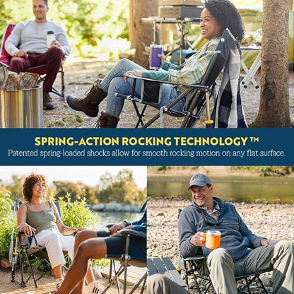 Outdoor Rocking Chairs, Grey Alloy Steel, 250 lb Capacity, Foldable