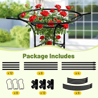 Garden Trellis for Climbing Plants Outdoor, 65 Inch Mushroom Top Trellis for Climbing Plants, Plant Trellis Support for Potted Plants Climbing Vine Rose Clematis Vegetable Trellis, 1 Pack (1)