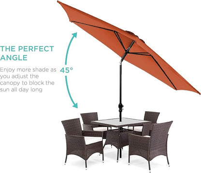 Best Choice Products 10ft Outdoor Table Compatible Steel Polyester Market Patio Umbrella w/Crank and Easy Push Button Tilt