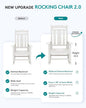 Oversized Outdoor Rocking Chair in White, HDPE, Holds 350 lbs