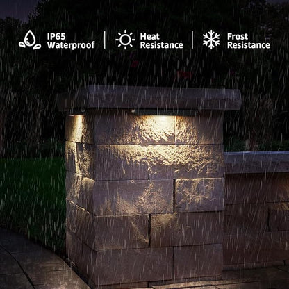 SUNVIE 12 Inch LED Hardscape Lighting 2700K Soft White Retaining Wall Lights 7W LED Landscape Lighting 12-24V Low Voltage Step Lights Outdoor with Connectors Waterproof Hardscape Paver Light, 12 Pack