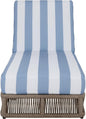 SAFAVIEH Outdoor Patio Furniture Collection - Gillian Heather Tan Rope Daybed, Baby Blue Stripe Cushion, Coastal Sunlounger, Fully Assembled (PAT7527U)