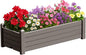 Raised Garden Bed, 21 Gallon Self-Watering Outdoor Raised Planter Box with Drainage Plug and Gauge for Vegetables, Flowers and Herbs, Durable Rustproof Resin for Backyard Patio Porch (Grey)