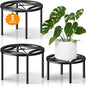 TOSKING 3-Pack Plant Stands - Heavy Duty Low Plant Stand, No Assembly Required Risers for Potted Plants Indoor and Outdoor, Ready to Use(10.24" & 10.24" & 8.66" Diameter)