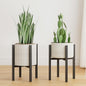 2-Pack Adjustable Metal Plant Stand Indoor Outdoor - Fits 8 to 12 Inches Pots - Mid Century Modern Planter Stand Black Flower Pot Holder Home Decor for Gardening Gifts