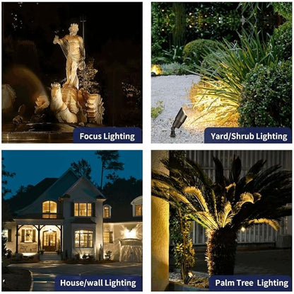 Gardenreet Brass Low Voltage Landscape Spotlights(6-Pack) Kit 12V LED with 100 Feet Wire and 30Pack Connectors for Outdoor Yard Garden Patio Without Transformer