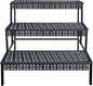 3 Tiers Metal Plant Stand,Rectangular Ladder Flower Pots Outdoor, Indoor Plant Display Rack, Heavy Duty Utility Storage Organizer for Home Garden Patio Balcony, Stair Style