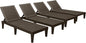 Devoko Outdoor Chaise Lounge Chair Set of 4 for Outside Pool Patio, Adjustable Waterproof Easy Assembly Chaise Lounge Outdoor (Deep Brown, Set of 4)