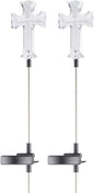 Alpine Corporation 34" Tall Outdoor Solar Powered Cross Pathway Light Stakes (Set of 2)