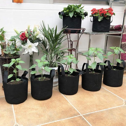 JERIA 12-Pack 2 Gallon Grow Bags, 300G Thickened Nonwoven Garden Pots,Heavy Duty Fabric Pots with Reinforced Handles
