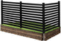 VEVOR 3 Panels Outdoor Privacy Screen, 50 x 48 in Air Conditioner Fence with 27.6 in Ground Stakes, Pool Equipment Enclosure, Vinyl Privacy Fence, Ideal for Trash Can and A/C Units, Black