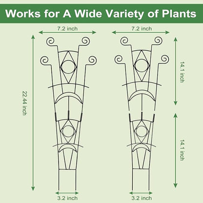 Stackable Metal Trellis for Climbing Plants Outdoor & Indoor - 4 Pack Garden Trellis for Potted Plants, Rust-Resistant Plant Support Stakes for Vines, Flowers - Sturdy Plant Trellis
