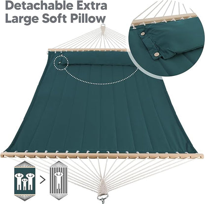 SUNCREAT Hammocks Replacement Hammock for Stand, 475 lbs Capacity, Two Person Patio Hammock for Outside, Dark Green