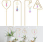 Small Trellis for Potted Plants Indoor with Colorful Crystal Sun Catcher, 14.17 Inch Metal Plant Lattice for Mini Potted Plant Decoration for Home Window Garden 4 Pack