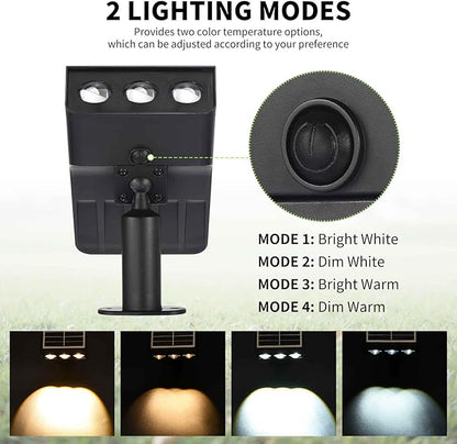 Solar Spot Lights Outdoor, Solar Landscape Spotlights Waterproof Adjustable Light House Lights Spot Light for Yard (4)