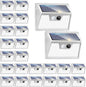 Peasur Solar Lights Outdoor Waterproof, 24Pack 140LED Bright Motion Sensor Security Lights 3 Modes, Solar Powered Fence Wall Light for Garden Yard Outside(Cool White)