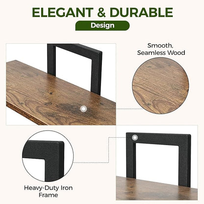 Bamworld Floating Shelves for Wall Planters for Indoor Plants Hanging Shelves Plant Holder Wall Decor Plant Stand Indoor for Plant Hangers Indoor for Living Room Bedroom Bathroom 2-Pack Brown