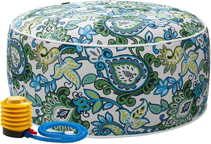 Magpie Fabrics Indoor/Outdoor Inflatable Stool Ottoman Pouf, Water Repellent by Magpie+Fabrics