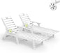 Lounge Chair Outdoor Set of 2, HDPE Chaise Lounge Outdoor, Pool Lounge Chair for Pool Poolside Deck Backyard Patio, White