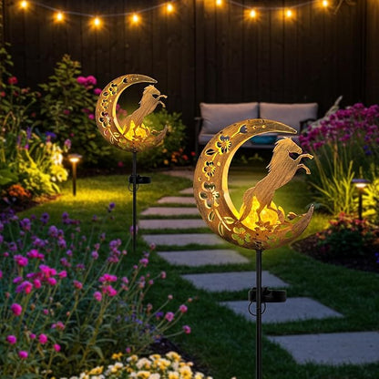 JOBOSI Solar Moon Horse Decorative Light Gift, Portable Decorative Ground Stake Light, Gifts for Women Grandmothers, Garden Lawn Decor Christmas & New Year Gift