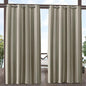 Exclusive Home Canopy Stripe Indoor/Outdoor Grommet Top Curtain Panel, 54"x108", Taupe / Sand, Set of 2