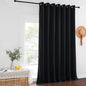 NICETOWN Black Out Blinds for Sliding Doors - Extra Wide Heat Blocking Patio Glass Door Drape, Room Divider Curtain for Apartment (Black, 100 inches Width x 108 inches Length)