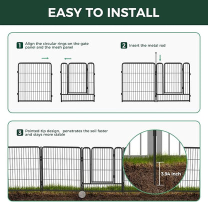 FXW Garden Fence Outdoor for The Yard – 45in x 18.2ft Heavy Duty Metal Animal - Image 4