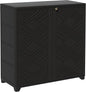 ADDOK Indoor Outdoor Plastic Storage Cabinet 34"x15"x34", Outdoor Storage Shed for Living Room, Hallway, Balcony, Garage, Garden, Backyard-Black（W/O Shelf）