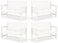 SERWALL Outdoor Bench, HDPE Outdoor Benches Weatherproof, 2-Person Garden Bench with 660 lbs Weight Capacity, Patio Benches for Outdoors, Garden, Porch, Backyard and Park, White, 4 Pack