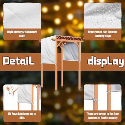 Universal Pergola Replacement Canopy Outdoor Canopy Shade Cover Waterproof Shade Top Cover for Outdoor Patio Porch Backyard(16 x 7 ft,Beige)