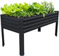 48×24×30in Galvanized Raised Garden Bed,Metal Elevated Planter Box with Legs for Patio,Balcony,Backyard,300lb Capacity,Black