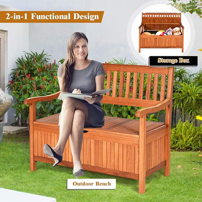 Storage Bench with Eucalyptus Frame, Removable Liner, Natural Finish